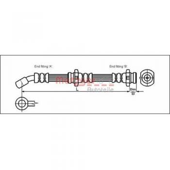Metzger 4114710 Tubo flexible de frenos