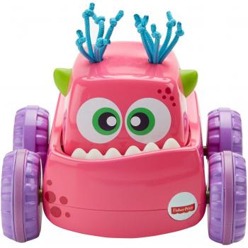 Fisher-Price DRG14 Press-N-Go Monster Truck Pink, Push and Go Crawling Toy, Suitable for 1 Year Old