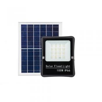 Proyector LED Solar 100W 1000 Lúmenes 192 LEDs con Panel Separado y Control Remoto 6500K - Jandei