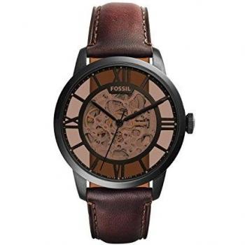 Fossil Men's Analog Automatic Watch with Leather Strap ME3098