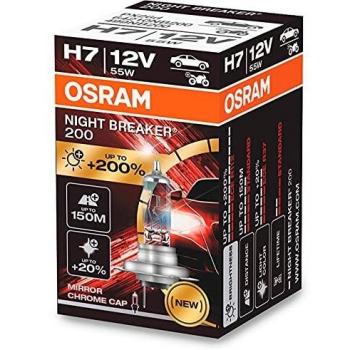 OSRAM 64210NB200 Night Breaker 200 Lampadina alogena laser H7-12V/55W-pezzo singolo