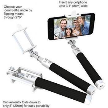 Xtra selfie stick, Extensible Bluetooth Monopod con disparador integrado y ajustable teléfono soporte para iPhone 7/7 +/se/6S/6/6 Plus, Samsung Galaxy S7/S6/Edge, Nota 5/4, LG G3, Moto X/G y teléfonos Android