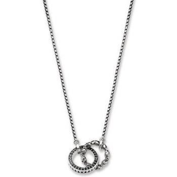 Thomas Sabo KE1498-643-11-L45v - Collar con colgante de calavera con circonitas negras