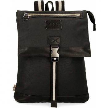 Pepe Jeans Strike Mochila Adaptable Portatablet 9,7 Negro 27x36x12 cms algodón
