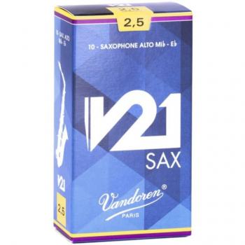 Vandoren V21 Alto Saxophone Reeds 2.5 (Box of 10)