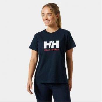 Camiseta de mujer Helly Hansen Logo 2.0 en color marino con manga corta