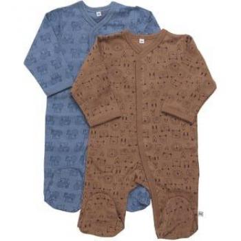 Pippi Pack de 2 Mamelucos Pijamas Azul Mirage para Bebés y Niños Pequeños