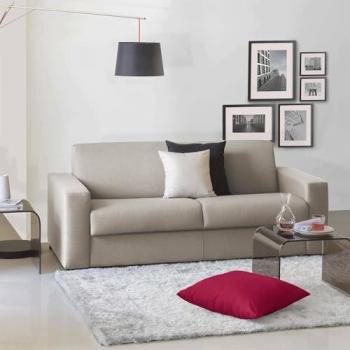 Sofá cama Algisa 2 plazas, apertura giratoria, 100% Made in Italy, tejido acolchado con reposabrazos delgados, dimensiones 180x95h90 cm