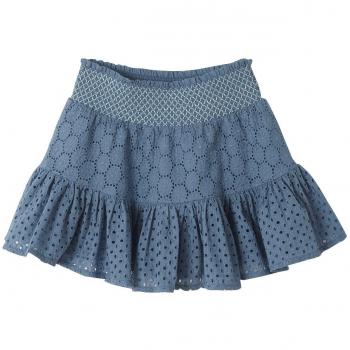 VERTBAUDET Falda de bordado inglés niña Azul grisáceo 4A