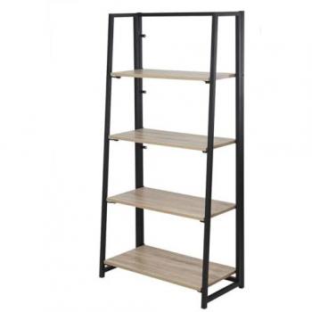 Estantería Plegable 4 Niveles Estilo Industrial Negra CALICOSY