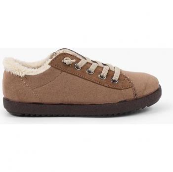 Zapatillas de lona para bebés con forro interior y forro de pelo para invierno