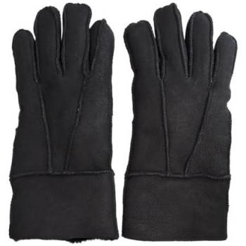 Infinity Leather Unisex Black Sheepskin Suede Gloves with Adjustable Cuff - Size X-Large