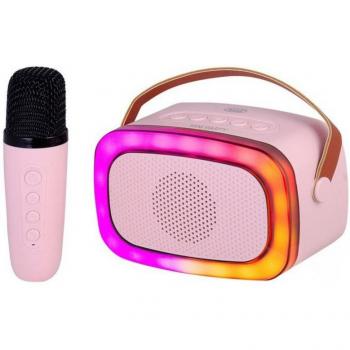 Altavoz Karaoke Portátil Bluetooth Klack BT-K8 10W Rosa con Sonido y Diversión