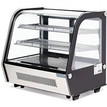 Vitrina Refrigerada de Mostrador Polar Serie G 120L Negra con Tapa Curva