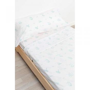 Juego de Sábanas Infantil Estampado a Mano para Cuna (1 Funda Almohada 40x60)
