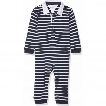 Tommy Hilfiger Baby Rugby Stripe Coverall L/s Body Shaping, Azul