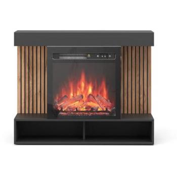 Chimenea eléctrica Vicco Lynea 100 cm, efecto de llama realista y calefactor de 1800 W, color negro
