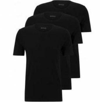 Pack 3 Camisetas de Algodón Negro Clásico para Hombre BOSS