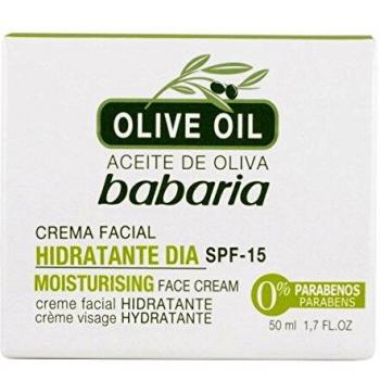 Babaria Crema Facial Hidratante Día Spf15 Aceite Oliva, Verde, 50 Gramos