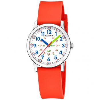 Reloj Infantil Calypso K5825/5 Blanco con Correa de Caucho Rojo Digital
