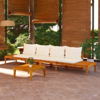 Pack de 2 bancos de jardín VidaXL 4 personas con cojines