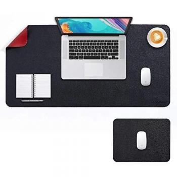 DOBAOJIA Alfombrilla de Ratón Mousepad XL, Vade Escritorio Tapete de Escritura Estera Oficina Almohadilla de Escritorio, Upgrade Costura Doble Cara Cuero PU 80 x 40cm+28 x 20cm