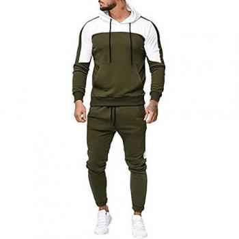 chándal para Hombre, Moda Casual otoño e Invierno Chandal Completo para Hombre Sudadera con Capucha de Manga Larga + Pantalones Deportivos Conjuntos