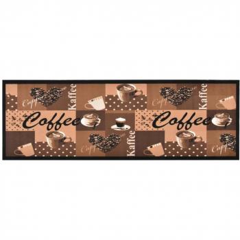 Alfombra de cocina lavable marrón café 60x300cm