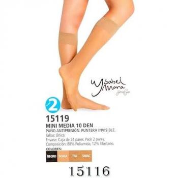 Pack 2 Medias Largas Puño Antipresión 10 Denier Negro Ysabel Mora