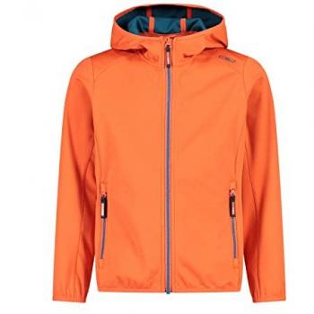 CMP Kids Softshell Jacket with Fixed Hood - Unisex - Orange - Size 152