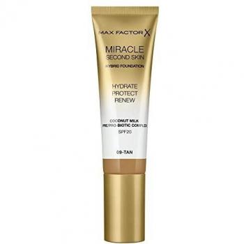 Max Factor Miracle Second Skin Hydrating Foundation, Tan - 30 ml