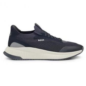 BOSS Orange TTNM EVO Mens Trainers with Knitted Uppers - Dark Blue - Size UK 8 EU 42 US 9