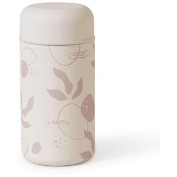Termo Sólidos 500 ml de Saro, color Arena, capacidad de 500 ml, diseño aislante para mantener la temperatura, fabricado en acero inoxidable