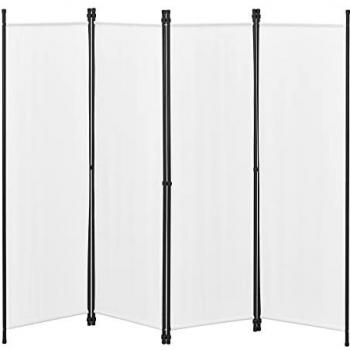 Biombo Separador Huesca 4 Paneles 171 x 200 cm Blanco Decorativo