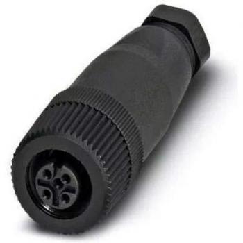 M12 4-Pole Field Assembly Circular Connector, IP67 Rated