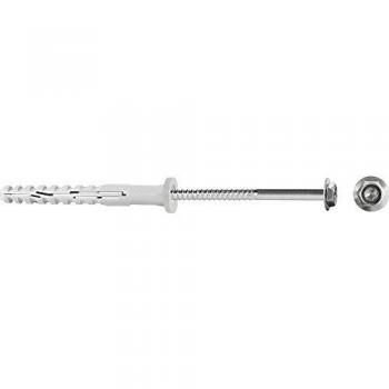 Apolo Mea 910100Mfrfb - Taco de Nylon Largo Multimaterial Mfr Fb 10-100 Ssks, Con Valona Ancha, Tornillo Hexagonal Con Arandela, Cincado, 50 Unidades