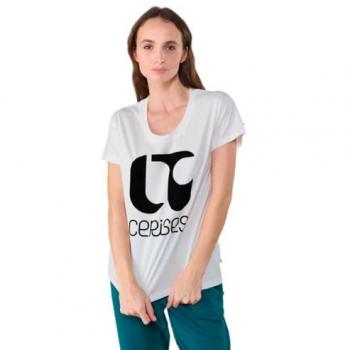 Camiseta de mujer Le Temps des cerises Taolo, color blanco, talla M, impresa