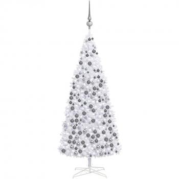 vidaXL Árbol de Navidad artificial con luces LED y bolas blanco 400 cm