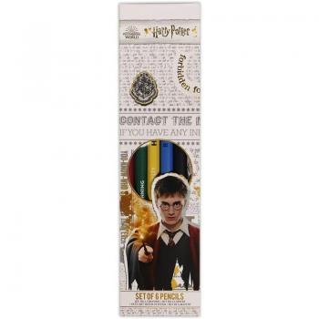 Set de Lápices Harry Potter - Pack de 6 con Escudos de las Casas de Hogwarts