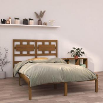 Estructura de cama de madera maciza de pino marrón miel 120x200 cm