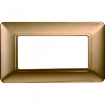 Placa de plástico 4 módulos color oro compatible con BTicino Matix serie Solar