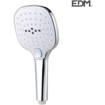 Alcachofa de ducha cuadrada anticalcareo con 3 funciones cromo - EDM