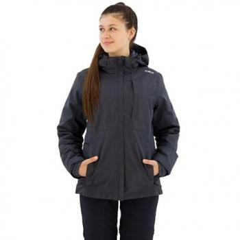 CMP Women's Grey Zip Hooded Jacket with Detachable Inner Lining - Size 46