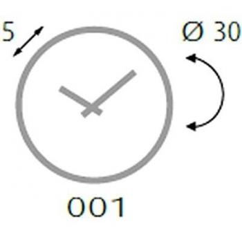 Reloj de Pared 3D Blanco de Plástico 30x4 cm con Números Negros Granby
