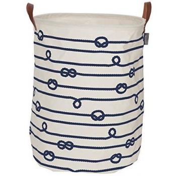 Sealskin Cesta para Ropa Rope, 40 x 40 x 50 cm, Algodón y Poliéster, Blanco y Azul