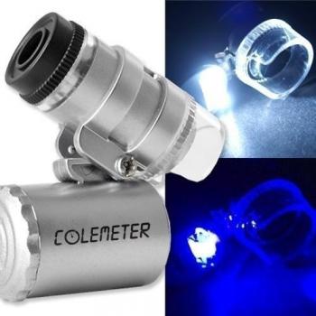 Mini Microscopio 3 UV LED portátil 60 veces ajustable