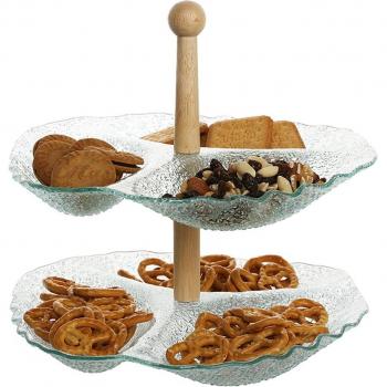 Bandeja de cristal con relieve