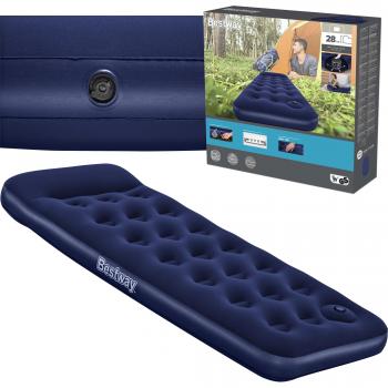 Colchón Hinchable Individual Bestway 67223 con Bomba de Pie Incorporada, 185 x 76 x 22 cm, Soporta hasta 150 kg, Color Azul