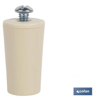 Tope para Persianas en PVC 40 mm con Tornillo Métrica 6, disponible en varios colores, pack de 1, color marfil