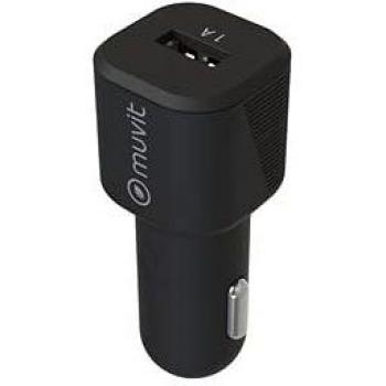 Cargador de coche USB 1A (5W) Negro Muvit